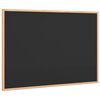 vidaXL Tablica kredowa z ramą z litego drewna sosnowego, czarna, 80x55 cm