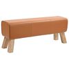 vidaXL ławka 110 x 30 x 45 cm Prawdziwa sk&oacute;ra brązowy