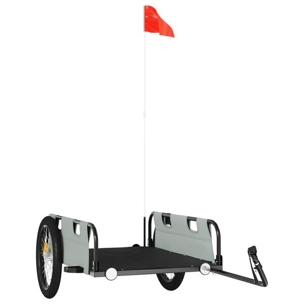 vidaXL Przyczepka rowerowa, szara, tkanina Oxford i żelazo