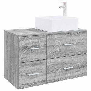vidaXL Zestaw mebli łazienkowych 2 pcs Szary Sonoma