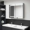 vidaXL Szafka z lustrem do łazienki Błyszczący biały 80 x 12 x 68 cm