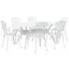 vidaXL Zestaw do jadalni w ogrodzie 7 pcs Biały Aluminium