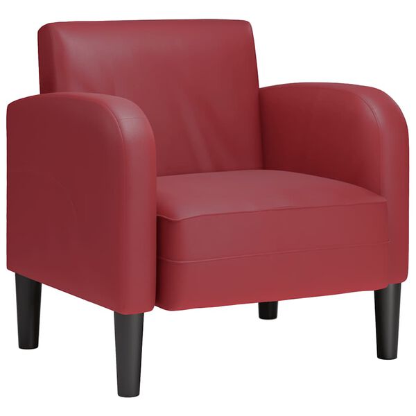 vidaXL Sofa Fotel z Podłokietnikami Wino Czerwone 54 cm