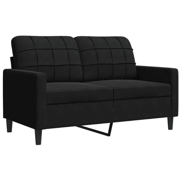 vidaXL Sofa 2-osobowa, czarna, 120 cm, tapicerowana aksamitem