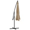 vidaXL Parasol wiszący z aluminiowym słupkiem, 350 cm, taupe
