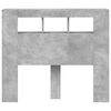 vidaXL Wezgłowie ł&oacute;żka z LED, szarość betonu, 120x18,5x103,5 cm