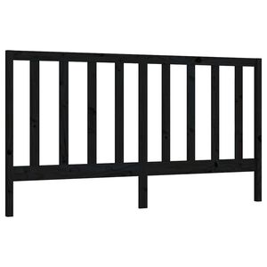 vidaXL Wezgłowie ł&oacute;żka, czarne, 206x4x100 cm, lite drewno sosnowe