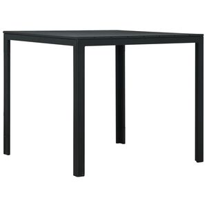 vidaXL Stolik kawowy, czarny, 78x78x74 cm, HDPE o wyglądzie drewna