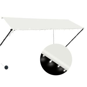 vidaXL Markiza zwijana z LED, 300 x 150 cm, kremowa