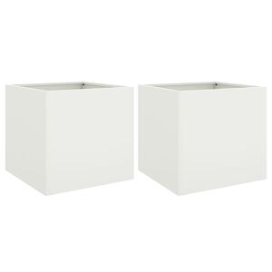 vidaXL Donice, 2 szt., białe, 49x47x46 cm, stal