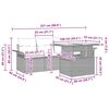 vidaXL Zestaw Sof na Ogród z poduszką 5 pcs Jasnoszary polirattan