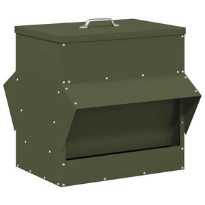 vidaXL Karmnik dla kur Oliwkowy zielony 40,5 x 45 x 41 cm 20 kg