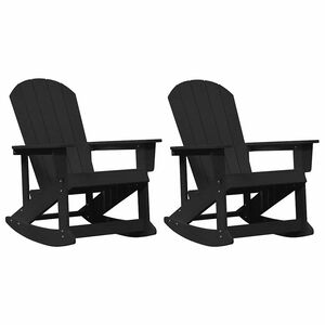 vidaXL Fotele bujane Adirondack 2 pcs Czarny HDPE