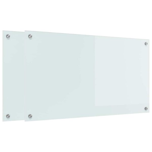 vidaXL Przód kuchenny Biały 90 x 50 cm szkło hartowane