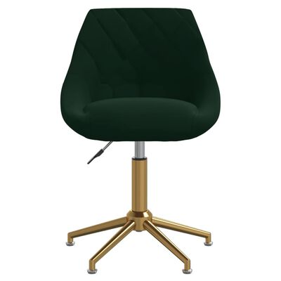 vidaXL Obrotowe krzesło biurowe, ciemnozielone, obite aksamitem