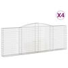 vidaXL Kosze gabionowe, 4 szt, 400x30x140/160 cm, galwanizowane żelazo