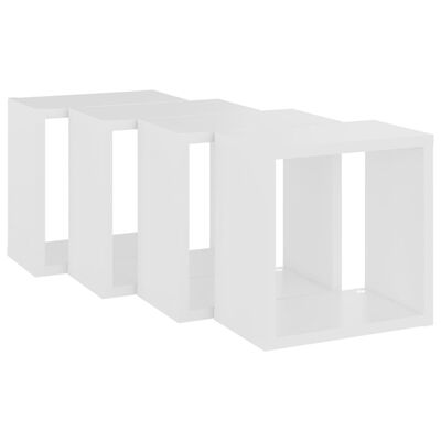 vidaXL Półki ścienne kostki, 4 szt., białe, 26x15x26 cm