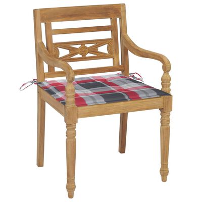 vidaXL Krzesła Batavia z poduszkami, 8 szt., lite drewno tekowe