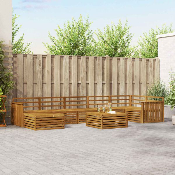 vidaXL Zestawy sof 8 pcs Naturalny Lite Drewno Akacji