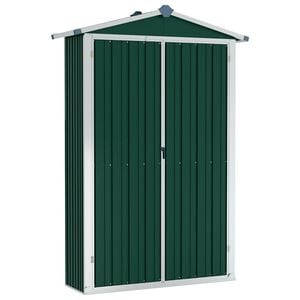 vidaXL Szopa ogrodowa, zielona, 116x45x175 cm, stal galwanizowana