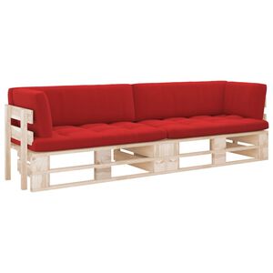 vidaXL Sofa 2-os. z palet, z poduszkami, impregnowane drewno sosnowe