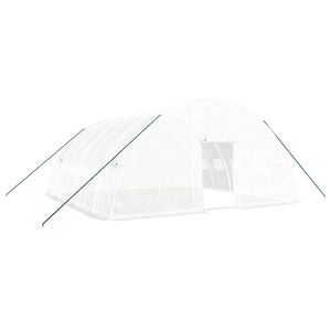 vidaXL Szklarnia ze stalową ramą, biała, 36 m&sup2;, 6x6x2,85 m