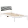 vidaXL Rama ł&oacute;żka Biały i jasnoszary 90 x 190 cm Lite drewno sosnowe