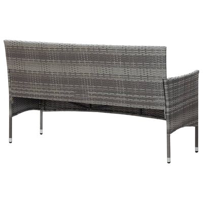 vidaXL 3-osobowa sofa ogrodowa z poduszkami, polirattan, szara