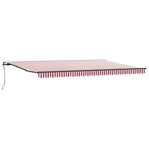 vidaXL Markiza wysuwana Czerwony i Biały 500 &times; 350 cm