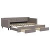 vidaXL Sofa rozsuwana z szufladami, taupe, 90x200 cm, tkanina