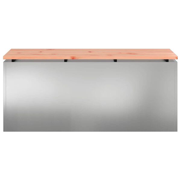 vidaXL Ławka ogrodowa Srebrny 100 x 40 x 43 cm Stal galwanizowana