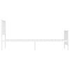 vidaXL Metalowa rama ł&oacute;żka z wezgłowiem i zan&oacute;żkiem,&nbsp;biała, 100x190 cm