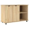 vidaXL Rolkowa szafka Brązowy 100 x 39 x 65,5 cm Lite drewno sosnowe