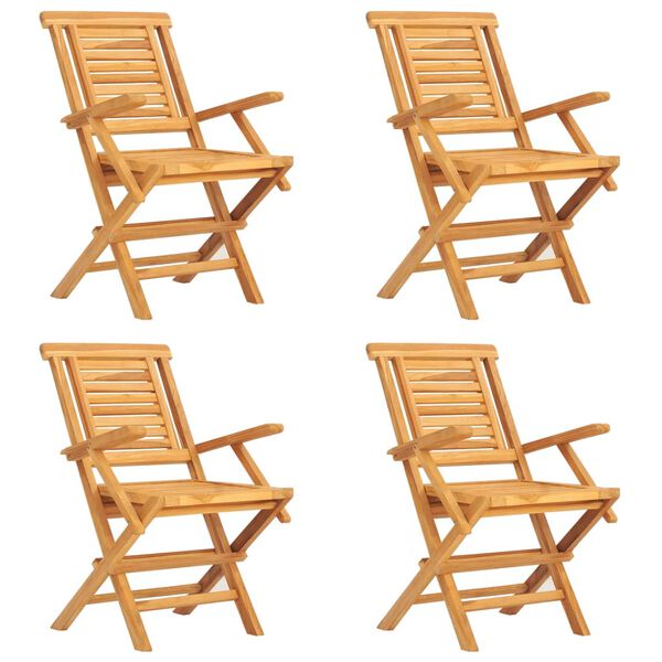 vidaXL 5-częściowy zestaw mebli ogrodowych, lite drewno tekowe