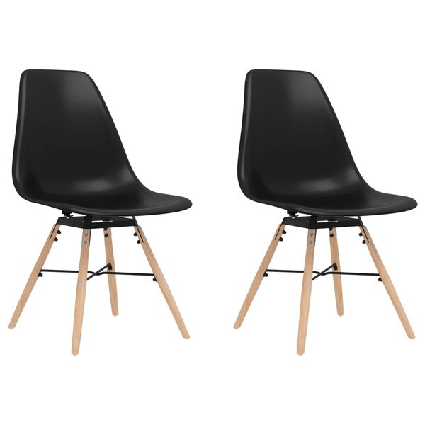 vidaXL Krzesła stołowe, 2 sztuki, czarne, PP