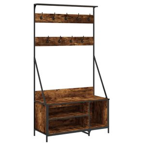 vidaXL Wieszak na ubrania z miejscem na buty, ciemny dąb 100x41x184 cm
