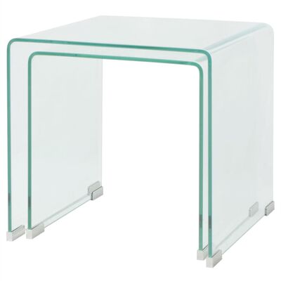 vidaXL Zestaw stolików wsuwanych pod siebie, 2 szt., szkło hartowane