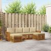 vidaXL Zestawy sof 6 pcs Naturalny i Beżowy Lite Drewno Akacji