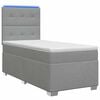 vidaXL Ł&oacute;żko Box Spring z materacem i LED jasnoszary 90 x 190 cm