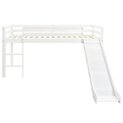 vidaXL Wysoka rama łóżka dziecięcego, zjeżdżalnia i drabinka, 97x208cm