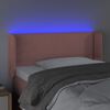 vidaXL Zagł&oacute;wek do ł&oacute;żka z LED, r&oacute;żowy, 103x16x78/88 cm, aksamit