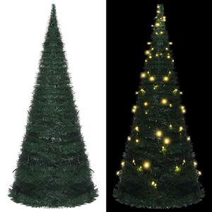 vidaXL Sztuczna choinka z girlandy z lampkami, zielona, 150 cm