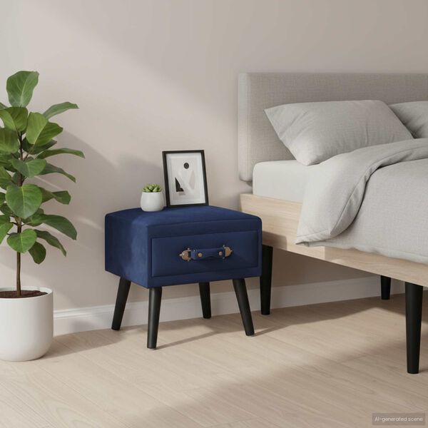 vidaXL Szafki nocne, 2 szt., niebieskie, 40x35x40 cm, aksamitne