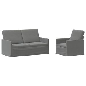 vidaXL Zestaw Sof 2 pcs ciemnoszary Welur
