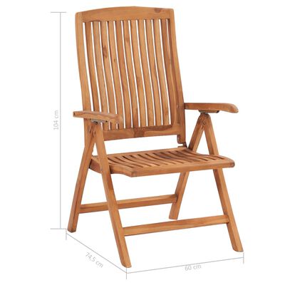 vidaXL Rozkładane krzesła ogrodowe, 8 szt., lite drewno tekowe