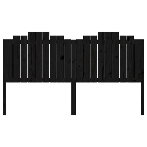vidaXL Wezgłowie ł&oacute;żka, czarne, 186x4x110 cm, lite drewno sosnowe