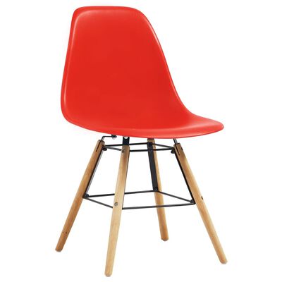 vidaXL Krzesła stołowe, 4 szt., czerwone, plastik
