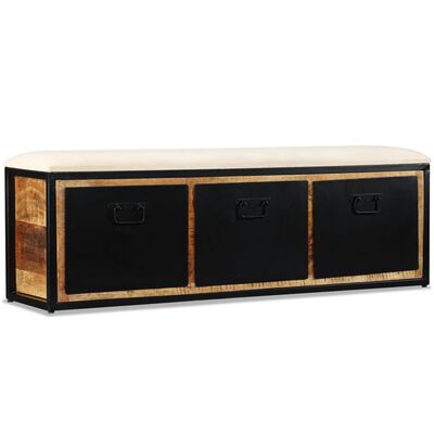 vidaXL Ławka do przechowywania, 3 szuflady, drewno mango, 120x30x40 cm