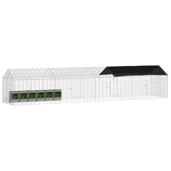 vidaXL Klatka dla kr&oacute;lika Srebrny 400 x 78 x 78 cm Stal Galwanizowana