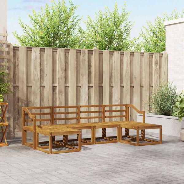 vidaXL Zestaw sof na zewnątrz 6 pcs Naturalny Materiał drewnopochodny